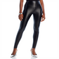 Women's Jet Black High-Waist Faux-Leather Leggings Size M