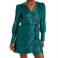 Aqua Women's Sequin Mini Dress Green Size 6