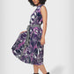 Leota Women's Sleeveless Mindy Dress in Retro Floral Purple
