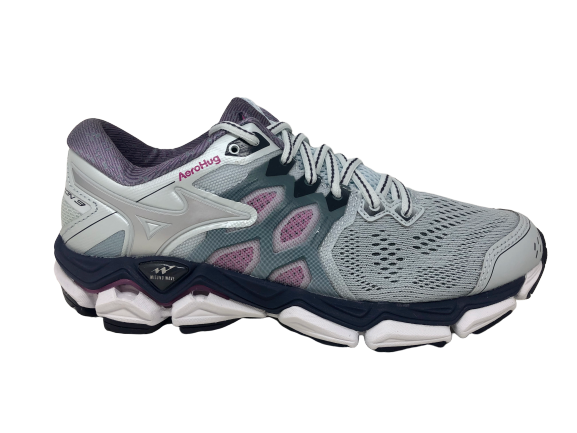 Mizuno महिलाओं के वेव हॉरिजन 3 रनिंग शू क्वेरी/सिल्वर साइज़ 6.5 B(M) US