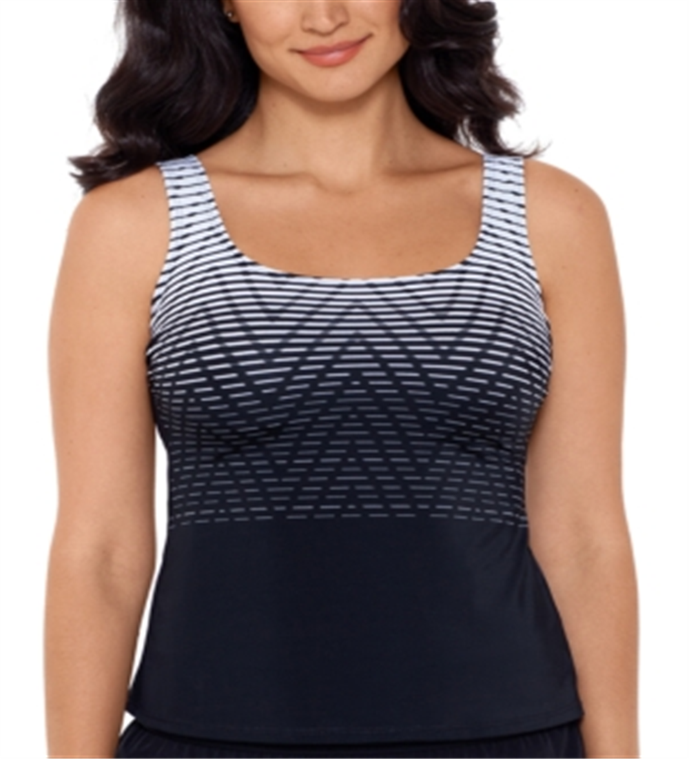 Reebok Women's Endless Endurance Tankini Top Swimsuit Black Size 14