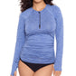 Reebok Women's Sun Shirt Tunic Swimsuit Blue Size Medium