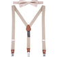 Mio Marino Men's Snazzy Suspender Bow Tie Set Brown Size 60