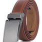 Mio Marino Men's Linxx Designer Ratchet Leather Belt Brown Size Medium