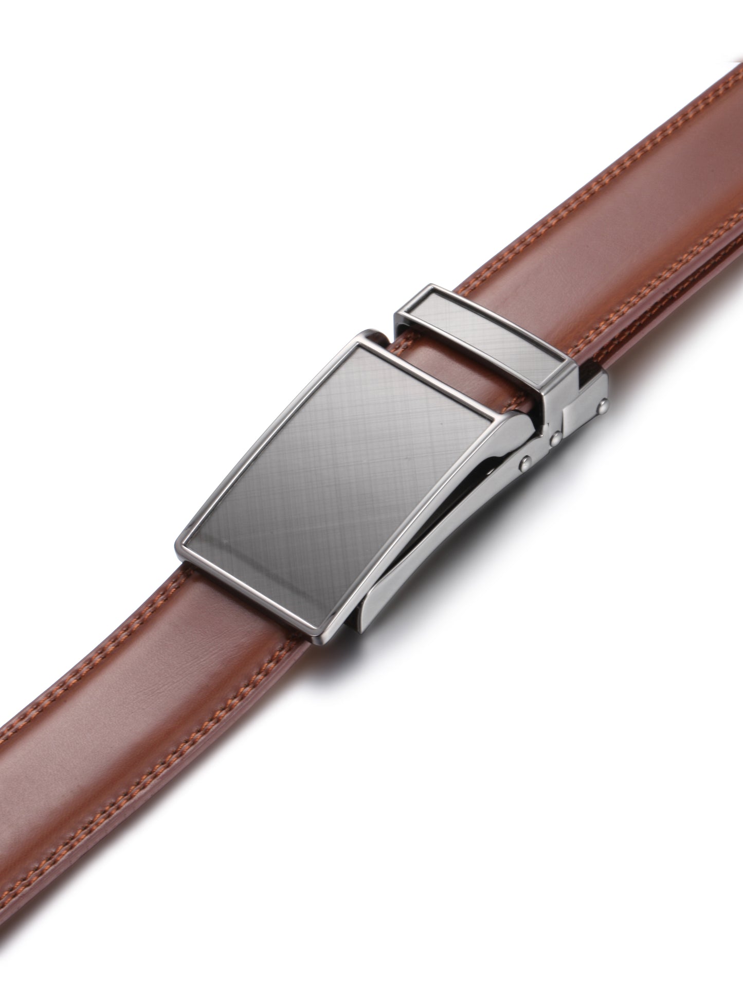 Mio Marino Men's Linxx Designer Ratchet Leather Belt Brown Size Medium