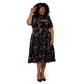 Leota Women's Miranda Floral Velvet Midi Dress Black Size 2X