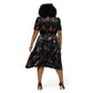 Leota Women's Miranda Floral Velvet Midi Dress Black Size 2X