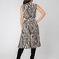 Leota Women's Sleeveless Mindy Dress in Inky Zebra White