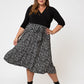 Leota Women's  Mindy Skirt in Graphic Gardenia (Curve) White