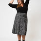Leota Women's  Mindy Skirt in Graphic Gardenia (Curve) White