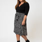 Leota Women's  Mindy Skirt in Graphic Gardenia (Curve) White