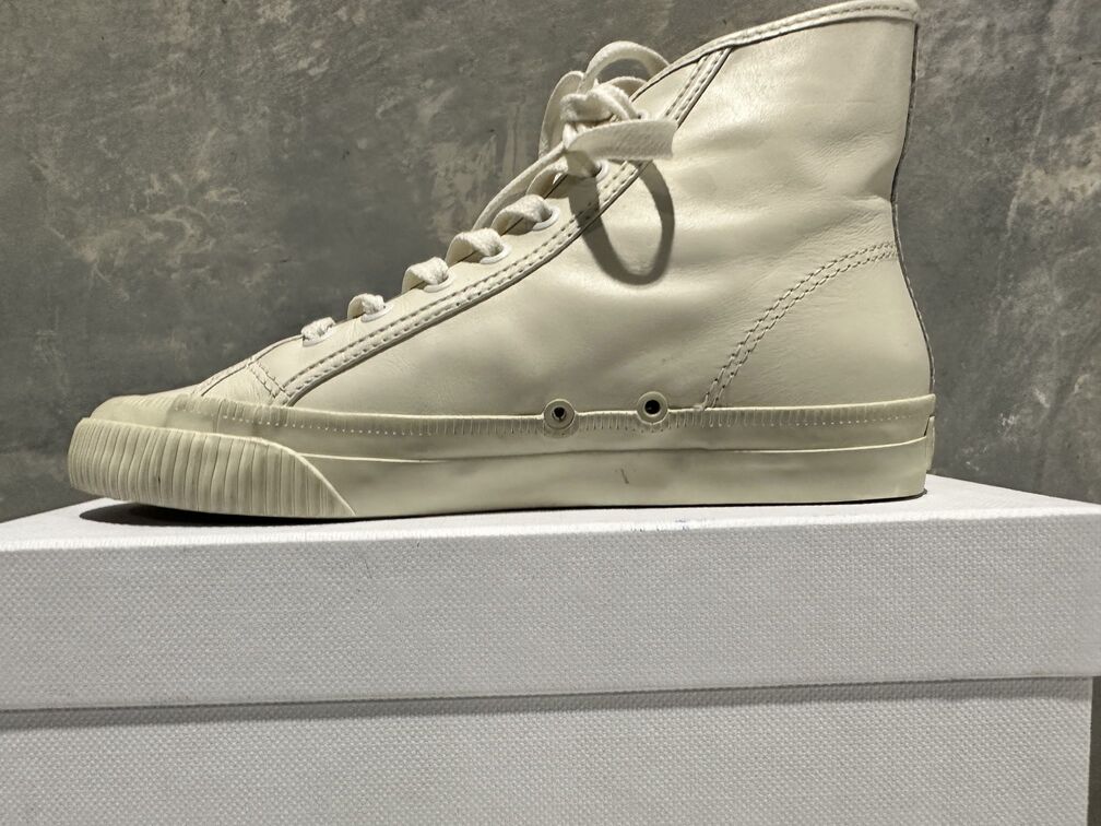 Re/Done Women's 90S High Top Leather Sneakers Vintage White Size 7