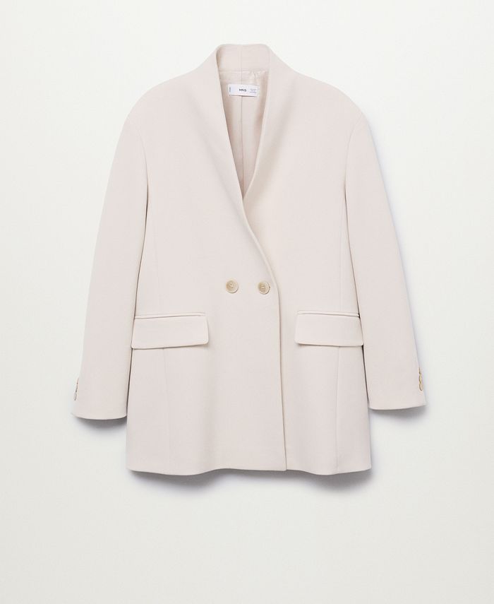 Mango Women's Blazer Style Coat Beige Size Medium