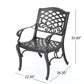 Luminea Outdoor Aluminum Dining Chair with Scroll Design