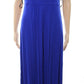 Loveappella V-Neck Jersey Maxi Dress In Blue Mazarine Size Small