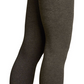 Lemon Women's Ribbed Plush Leggings With Roll Cuff Black Size 34X16
