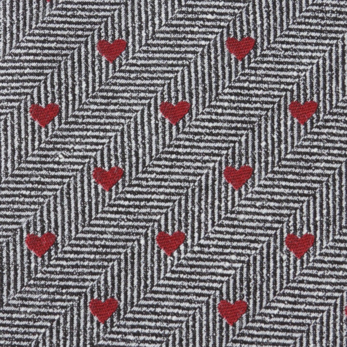 Cufflinks Inc. Men's Herringbone Hearts Linen Tie Black Regular