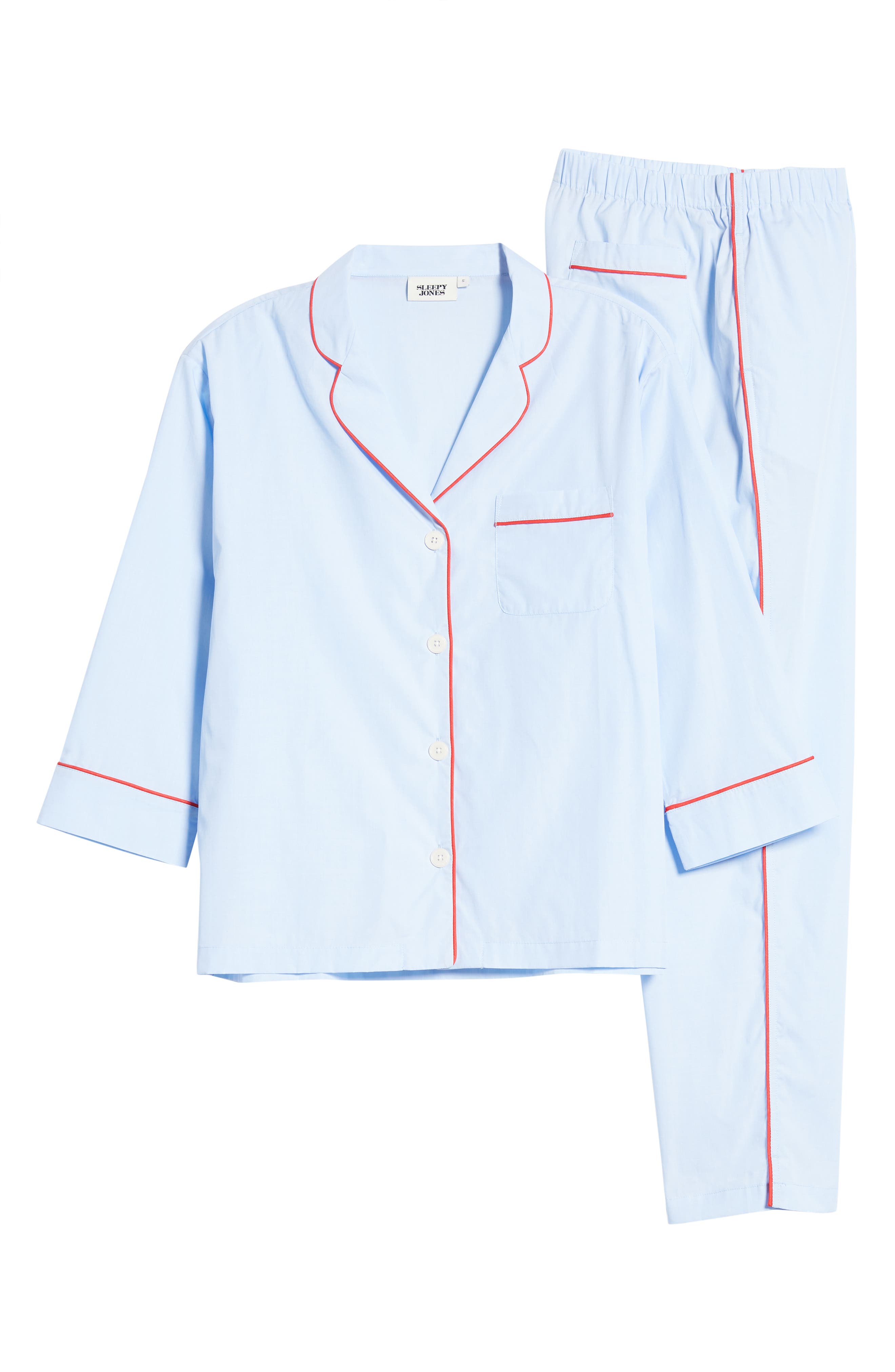 sleepy-jones-womens-blue-cotton-pajamas-size-small