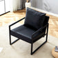 Classic Leather and Metal Frame Sofa