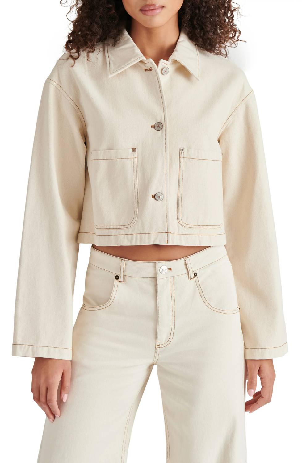 Steve Madden - Myrtha Denim Crop Chore Jacket