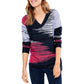 Women's Pattern Knit V Neck Sweater