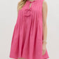 Entro - Bow Detailed Pleated Mini Dress