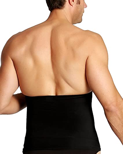 InstaSlim Men's Compression Slimming And Support Band Black Size Large