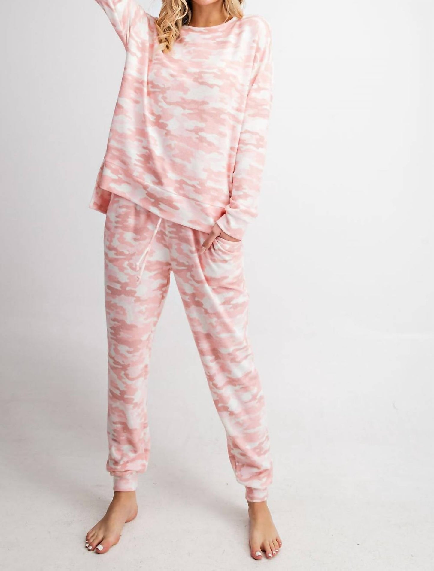 143 Story - Pink Camo Lounging Top