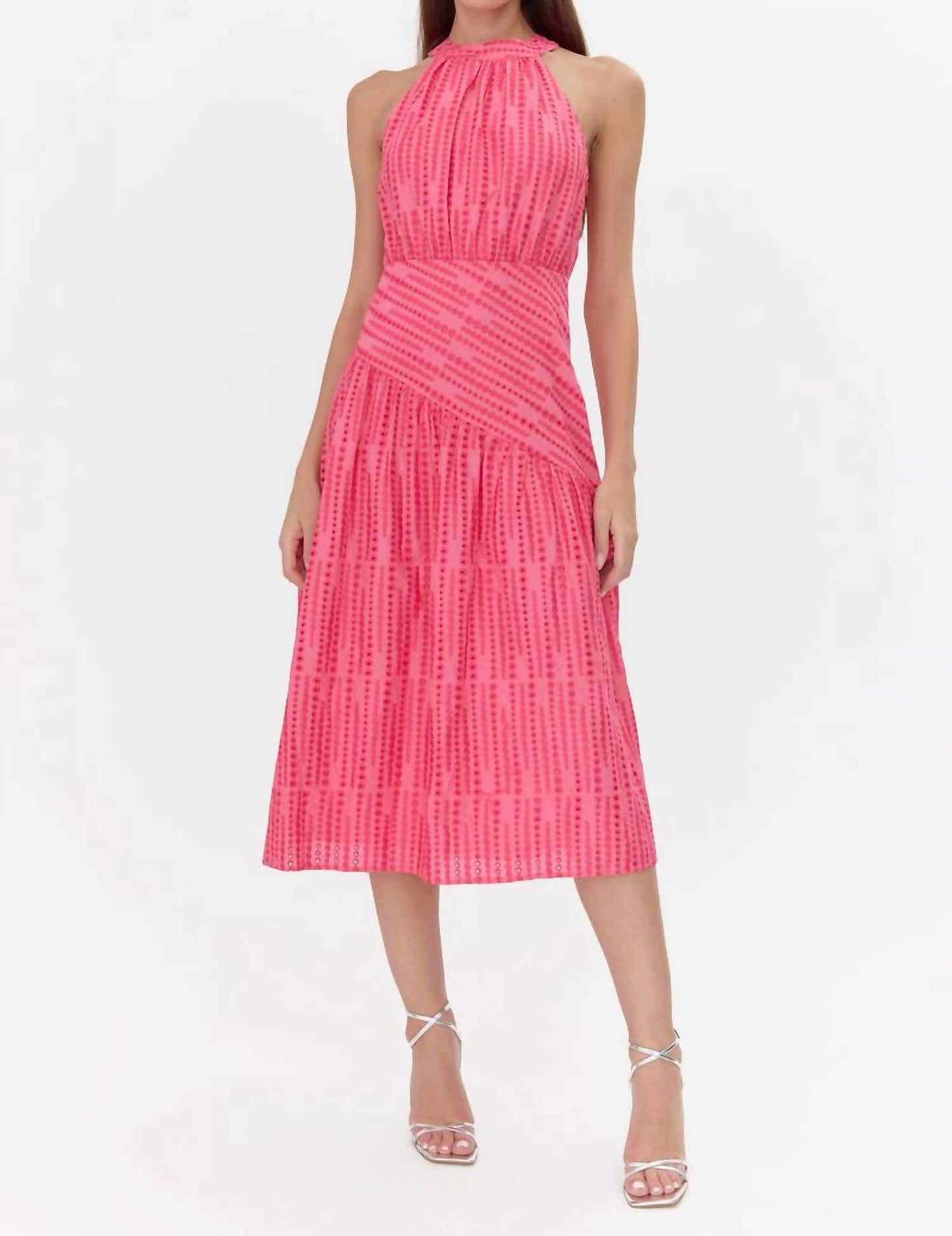 Adelyn Rae - Sophie Embroidered Halter Midi Dress