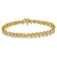 10K Yellow Gold Plated .925 Sterling Silver 7.0 cttw 2-Prong Set Round Brilliant Cut Diamond "S" Link Bracelet (J-K color, I1-I2 clarity) - 7"