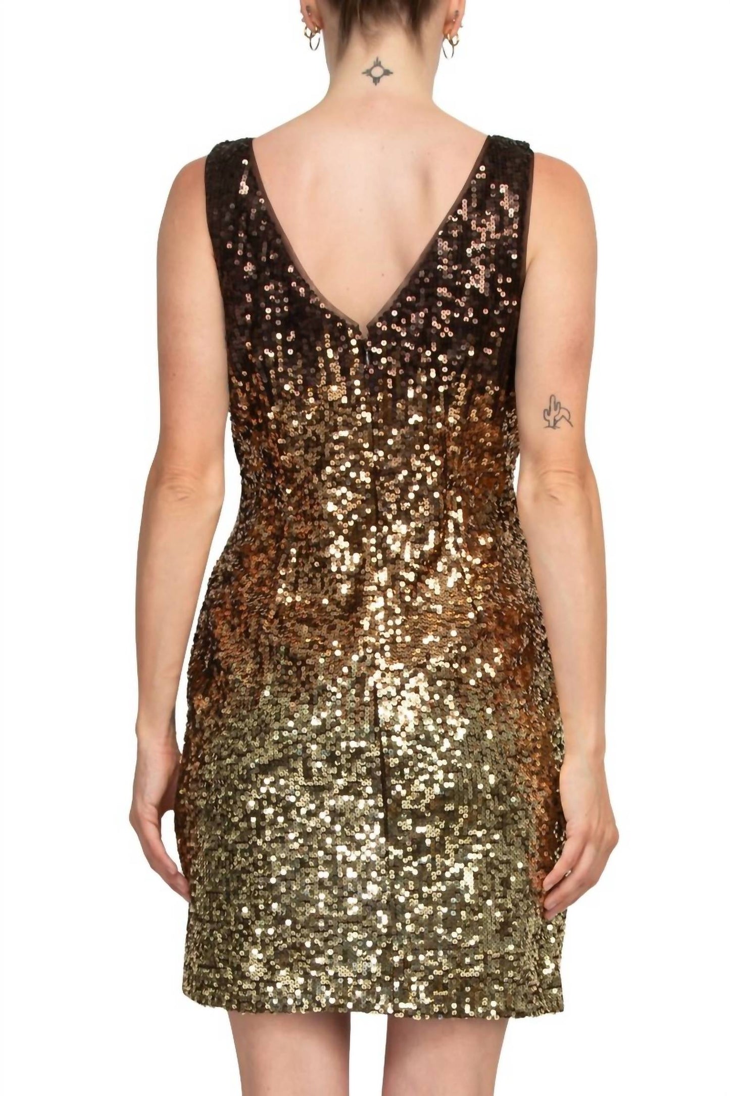 Adrianna Papell - Ombre Boat Neck Sequin Sheath Dress