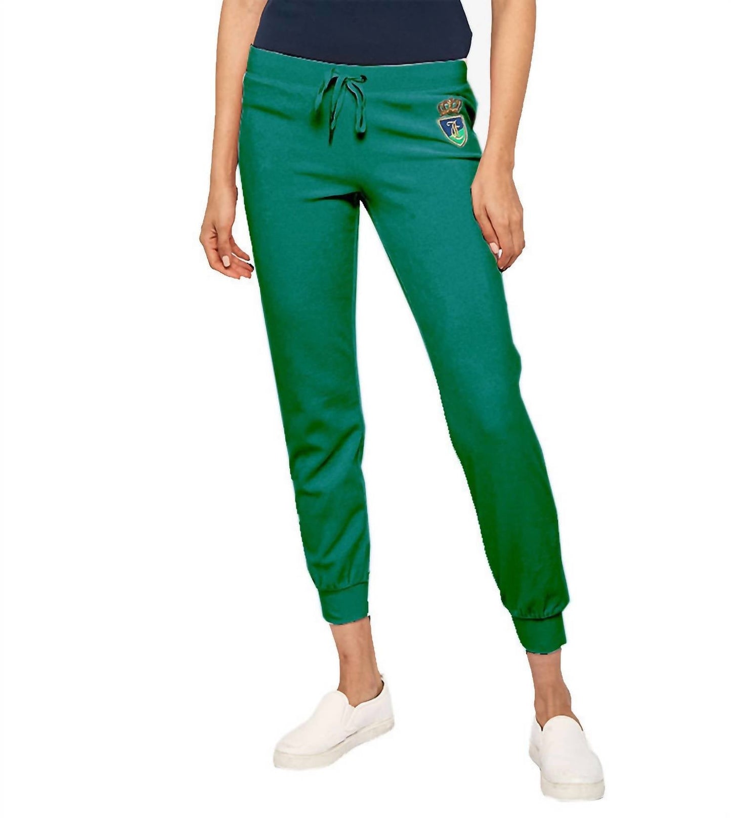 Juicy Couture - वीमेन हैटबॉक्स लॉरेक्स क्रेस्ट वेलोर ज़ूमा पैंट्स S
