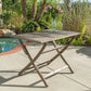 Blissique Outdoor Foldable Wood Dining Table With Slat Design