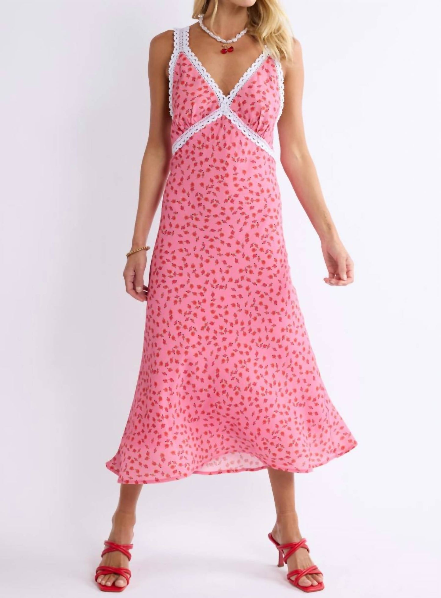 Sage The Label - Botanica Lace Detail Midi Dress