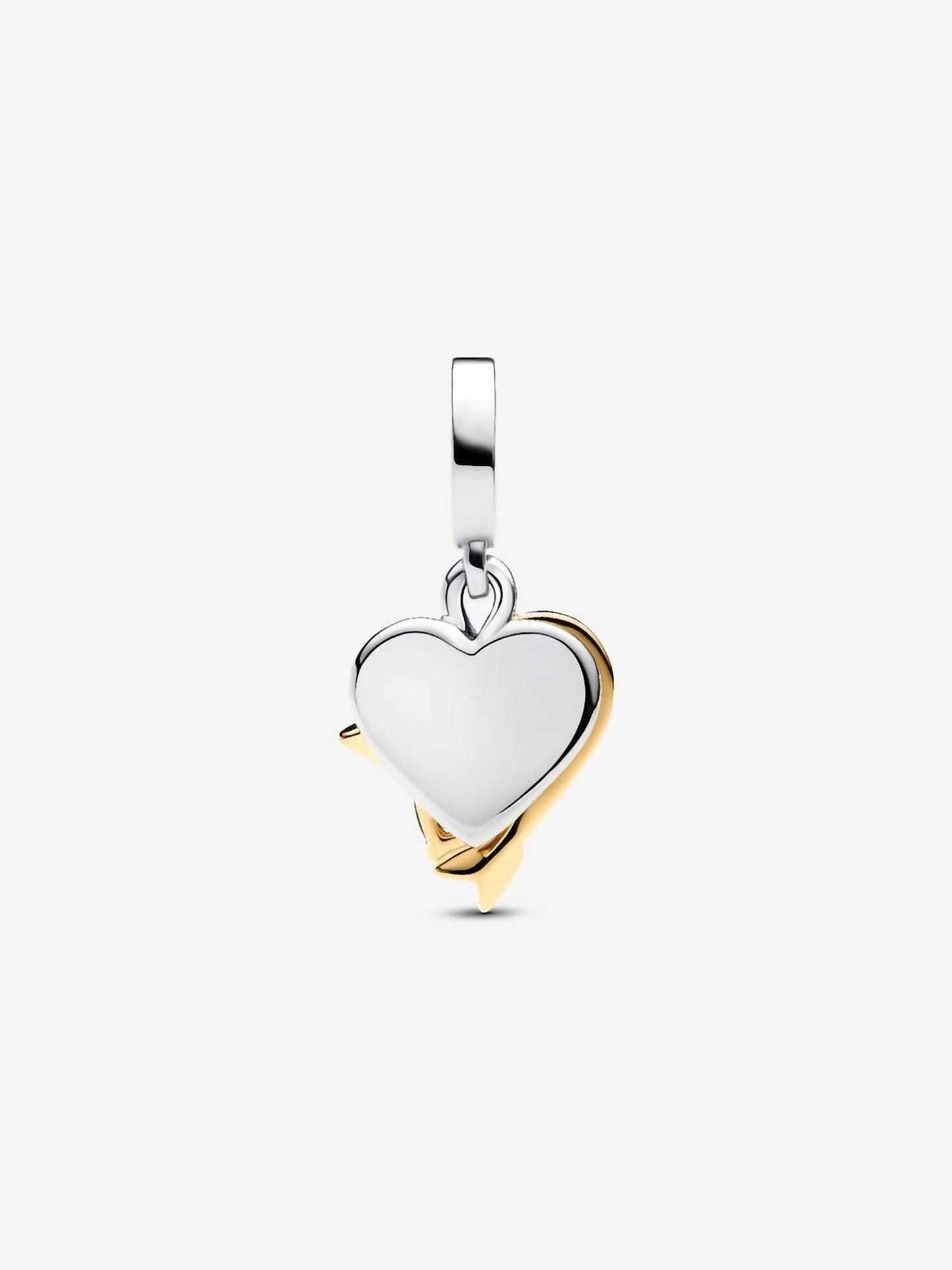 Pandora - Engravable Heart & Arrow Double Dangle Charm Sterling silver, 14k gold plating