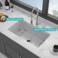 Rectangular Deep Single Bowl Kitchen Sink With Dual Mount Installation