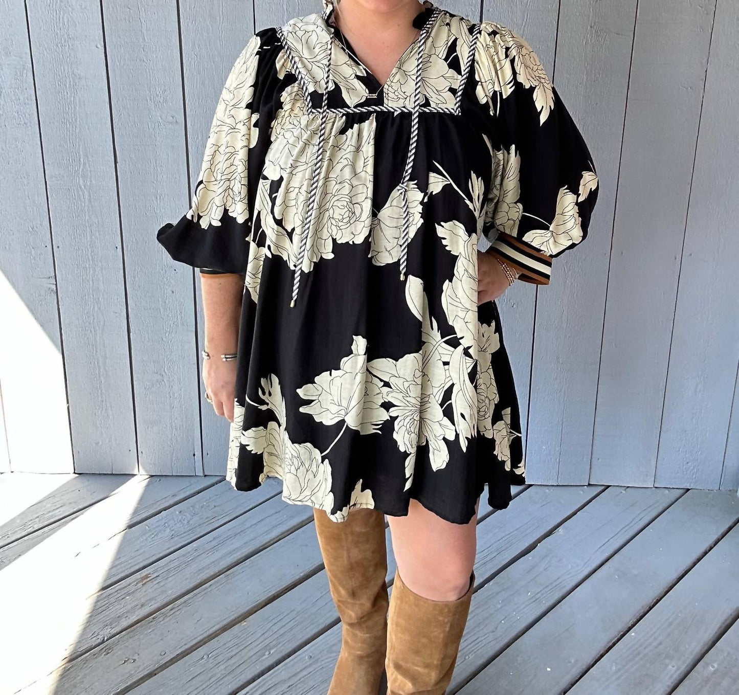 Entro - Boho Floral Mini Dress
