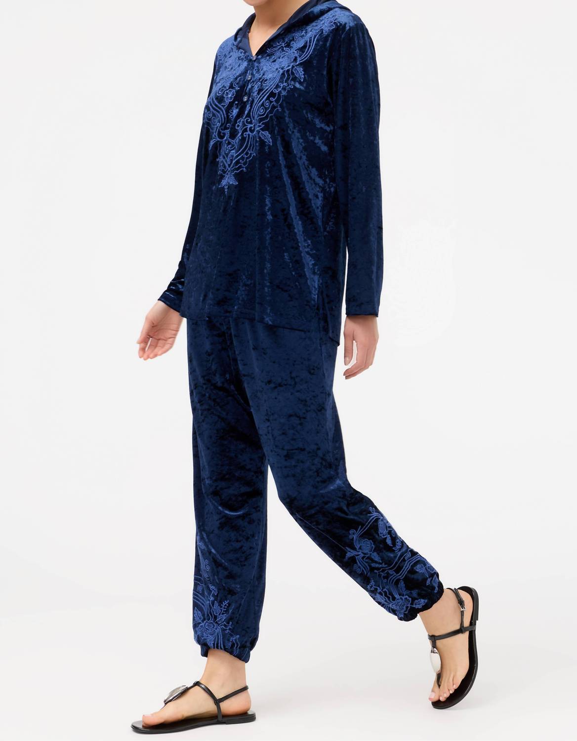 Johnny Was - CARMEL CRUSHED VELVET JOGGER