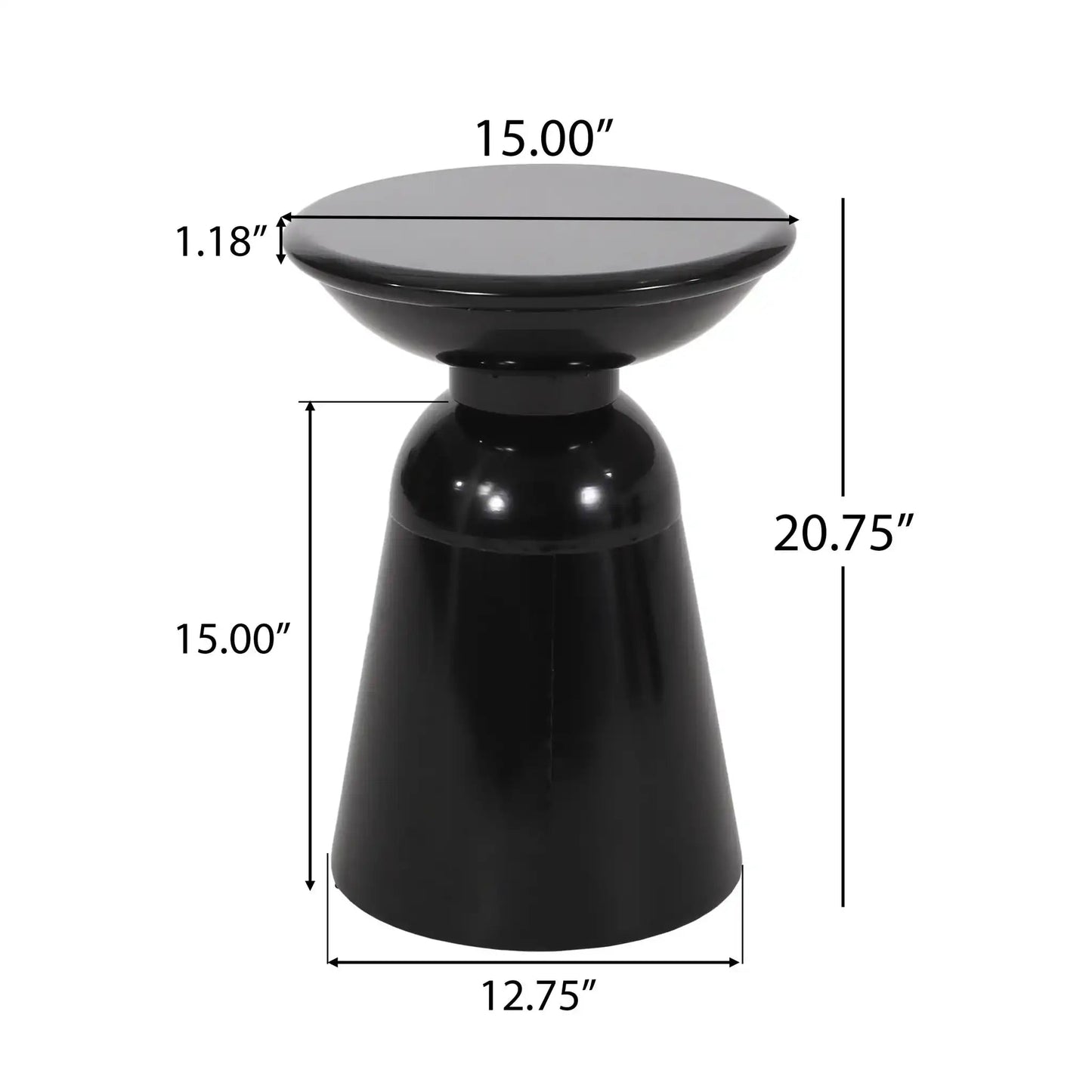 Outdoor Modern Metal End Large Table