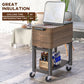 Outsunny Outdoor Cooler Cart, Rolling Beverage Ice Chest