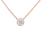 10K Rose Gold 1/2 Carat Round Brilliant-Cut Diamond Modern Bezel-Set Solitaire 16"-18" Pendant Necklace (H-I Color, SI2-I1 Clarity)