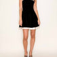 B.Right - Velvet Panel Satin Bandeau Corset Mini Dress With Lace-up Back Accent