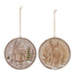 Wood Deer Tree Disc Ornament (Set of 12)