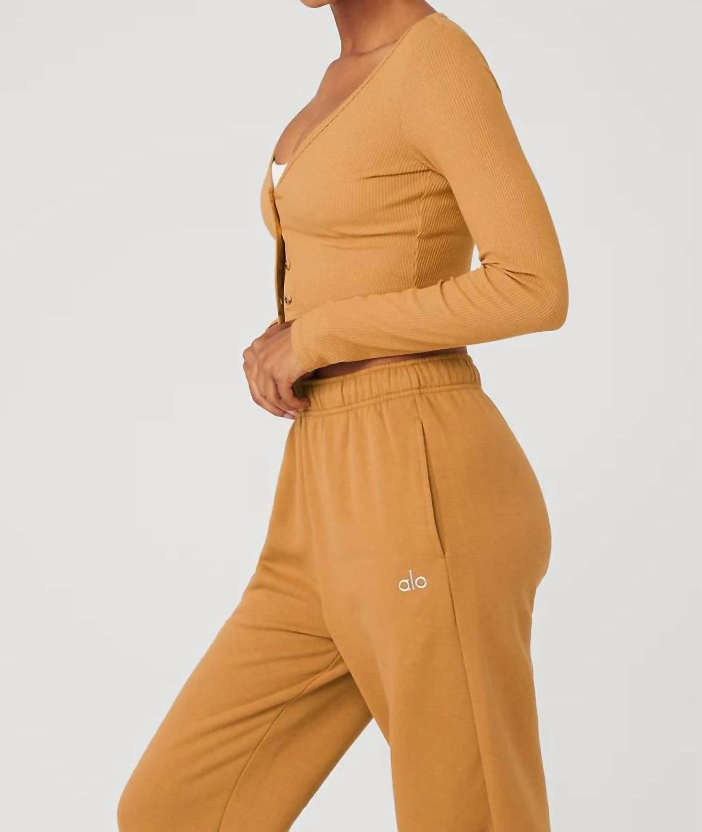 Alo Yoga - Whisper Ribbed Cropped Cardigan Sweater