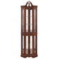 Corner Curio Cabinet With Lights, Adjustable Tempered Glass Shelves, Display Cabinet (E26 Light Bulb Not Included) - Mirrored / Walnut