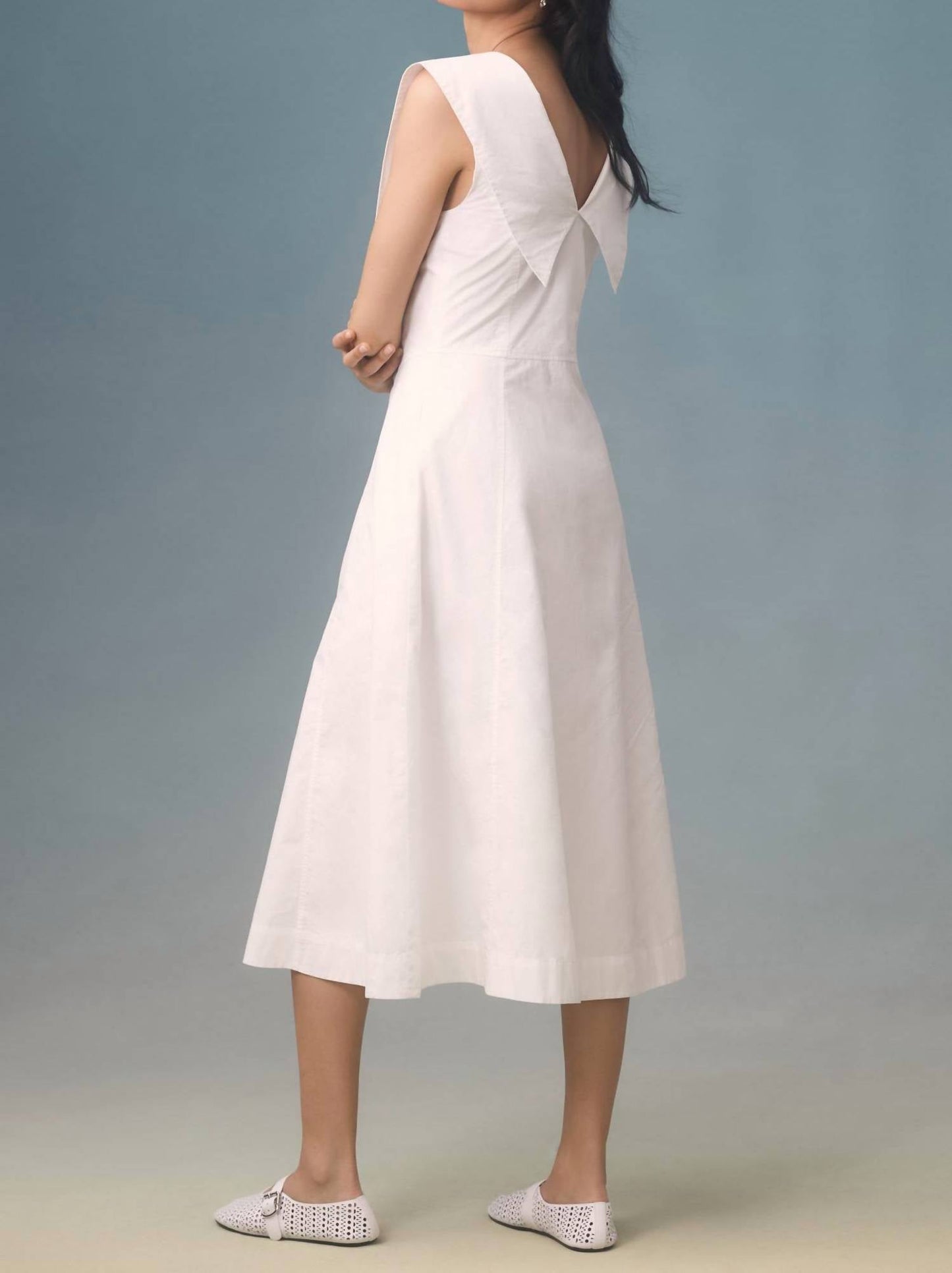 Tcec - V-neck Vintage Midi Dress