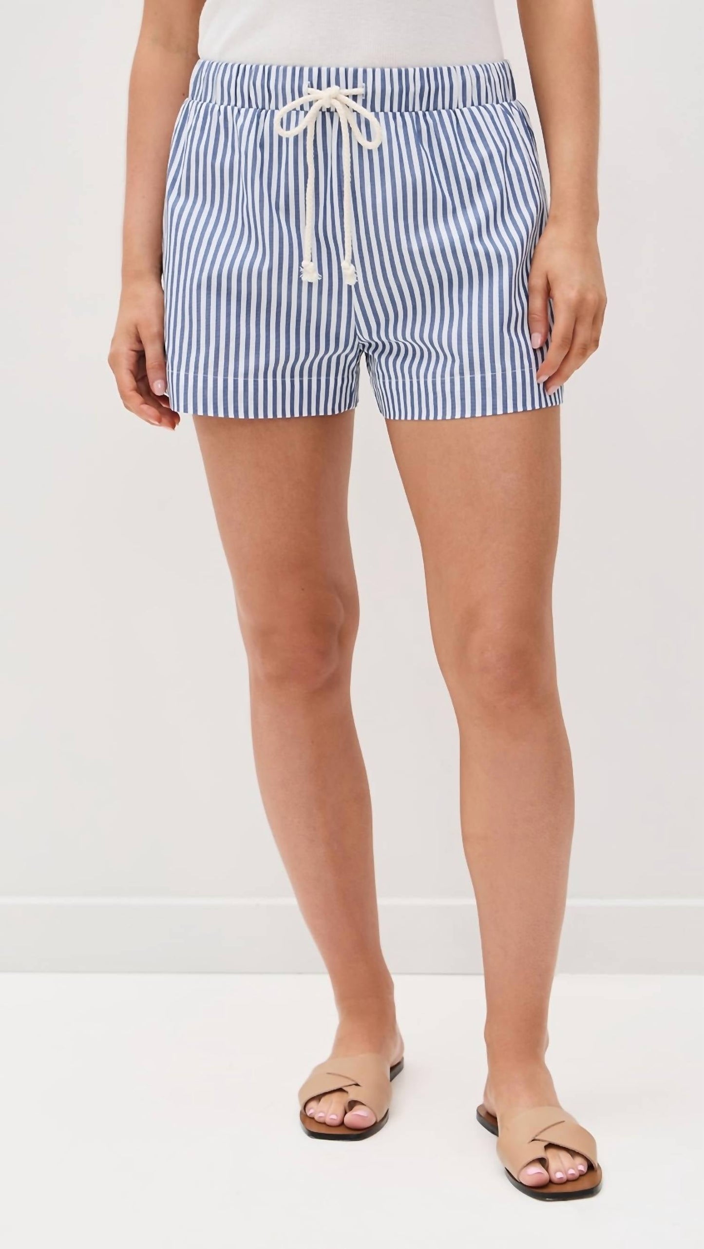 Perfectwhitetee - रिले कॉटन पॉपलिन स्ट्राइप शॉर्ट