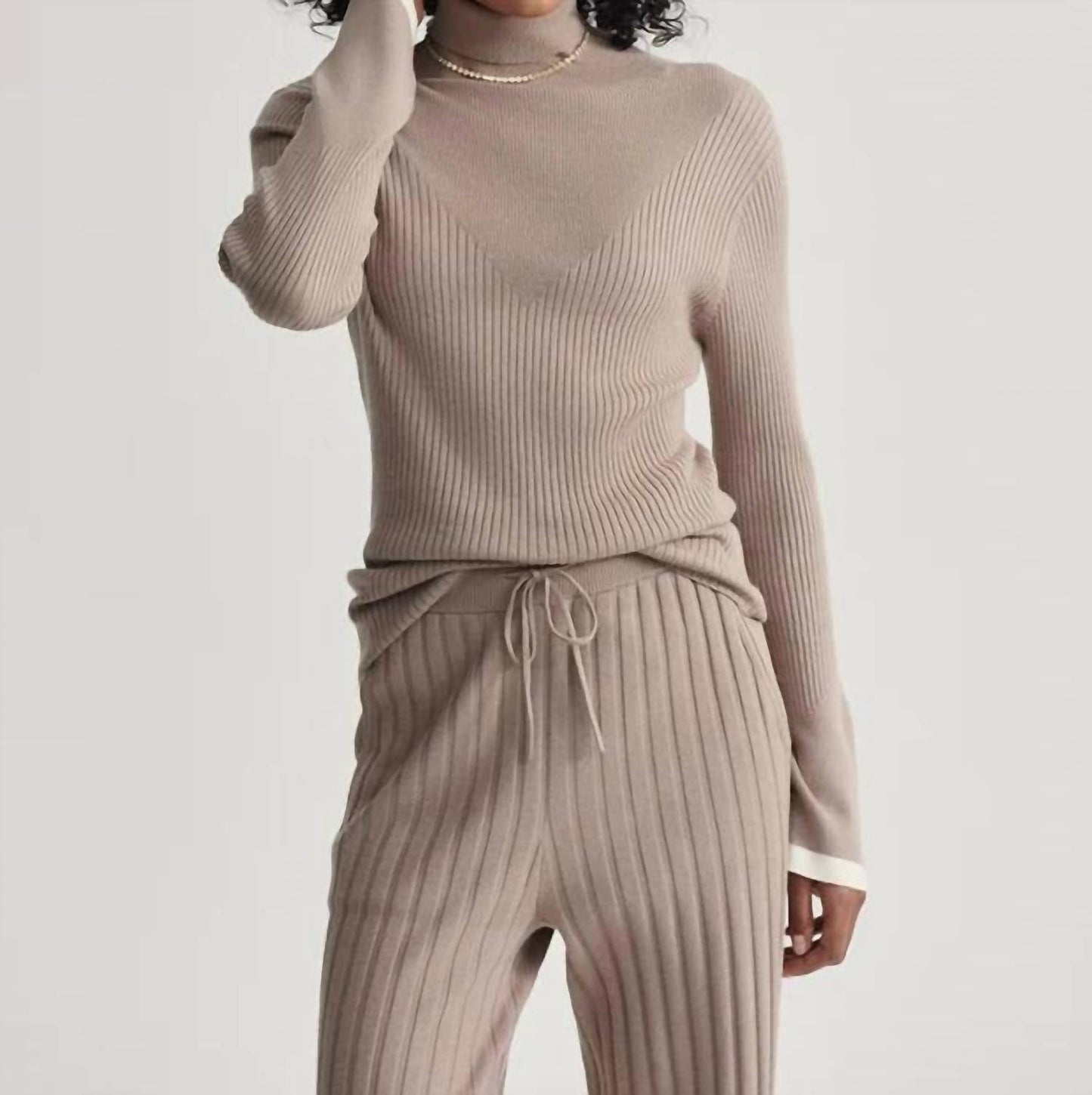 Varley - Ravena Rib Knit High Neck Top