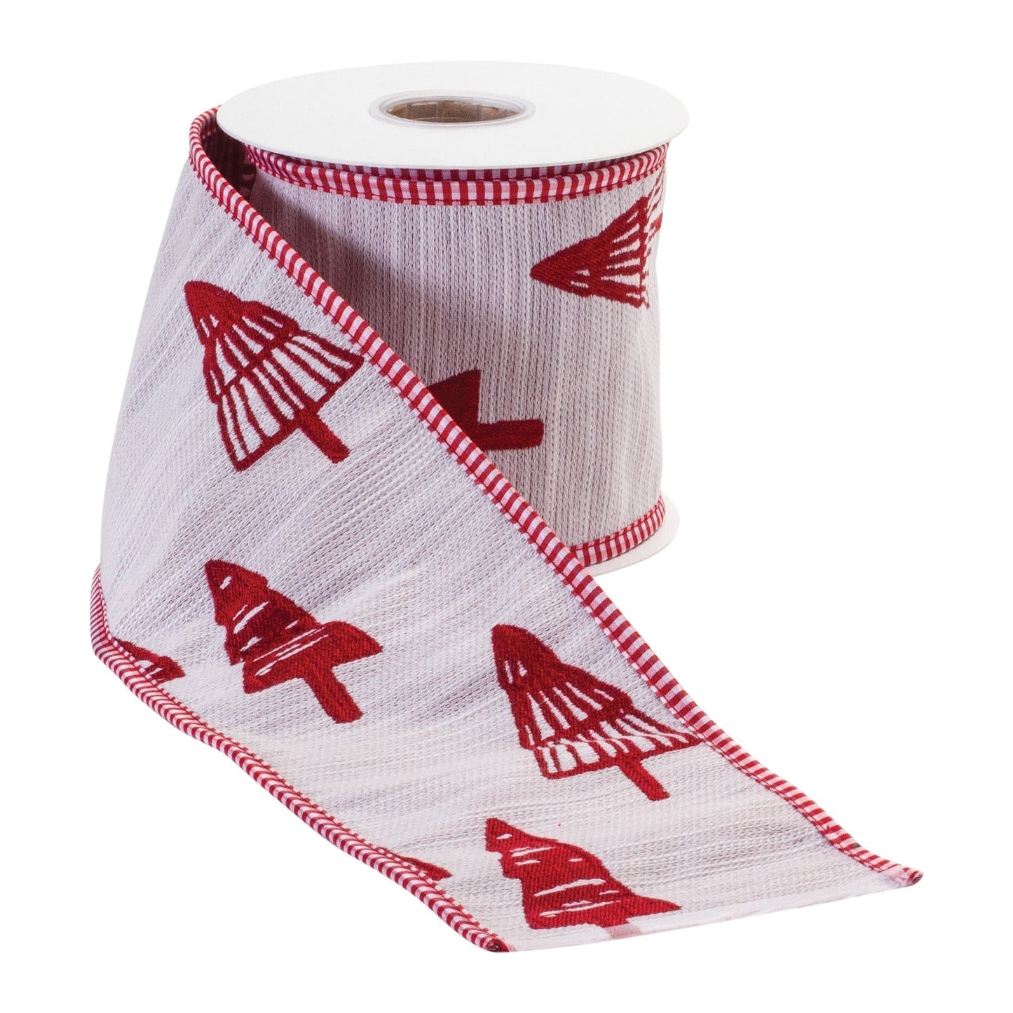 पारंपरिक हॉलिडे ट्री रिबन 4" x 5 यार्ड्स।