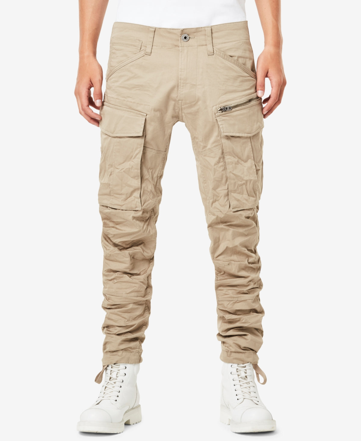 G-Star Raw Men's Rovic Zip 3D Straight Tapered Cargo Pants Brown Size 36X32